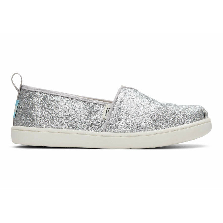 TOMS Girls Alpargata Silver Pitter Patter Kids