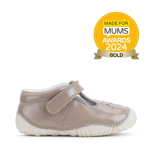 Start-Rite | Tumble | T-Bar Velcro Pre-Walker | Taupe Patent