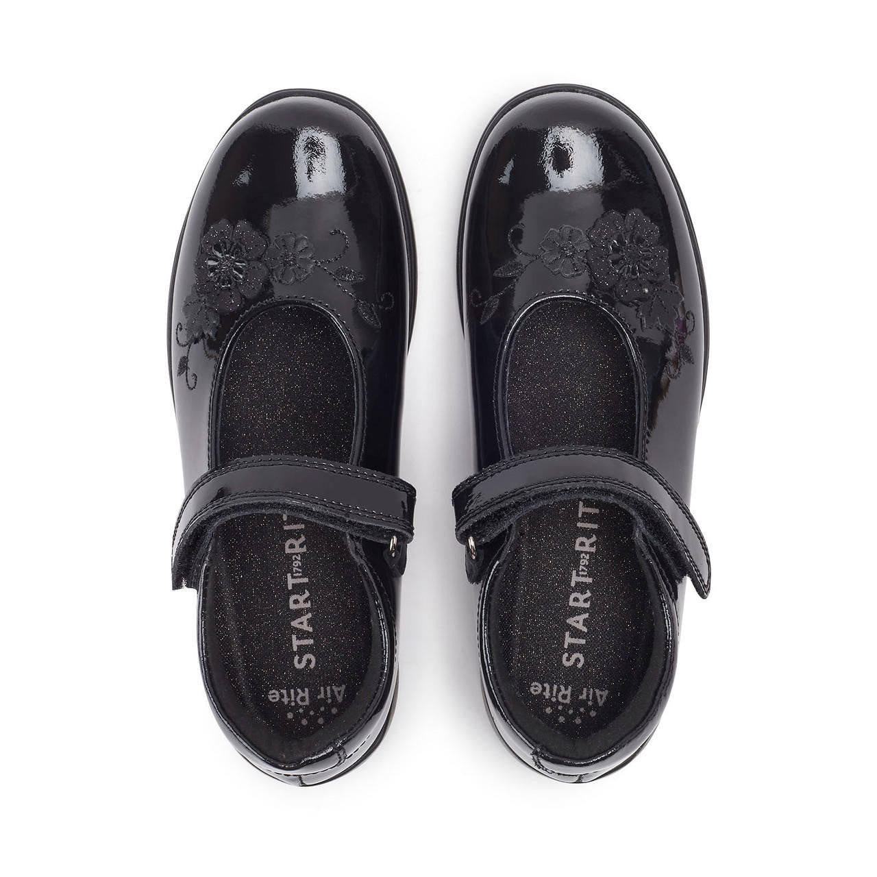 Start-Rite | Wish | Girls Velcro School Shoe | Black Patent