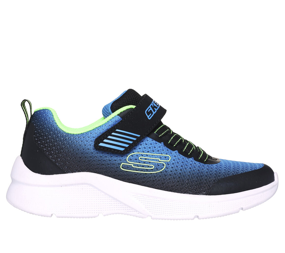 Skechers | Microspec Zorva | Boys Trainers | Black / Blue / Lime