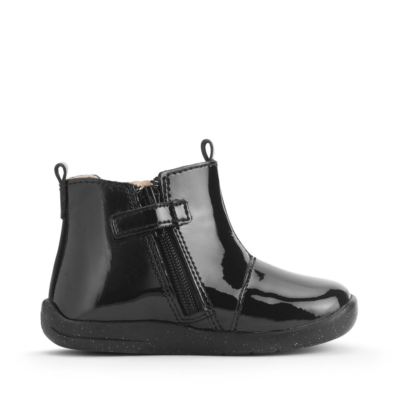 Start-Rite | Wonderland | Girls Chelsea Boot | Black Patent/Gold