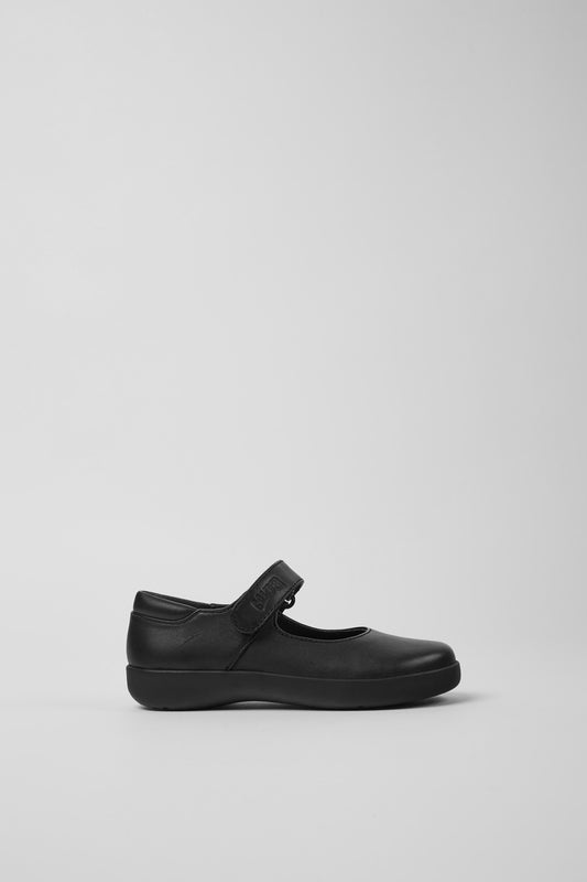 Camper |K80356-003 | Spiral Comet | Girls Velcro Mary Jane School Shoe | Black