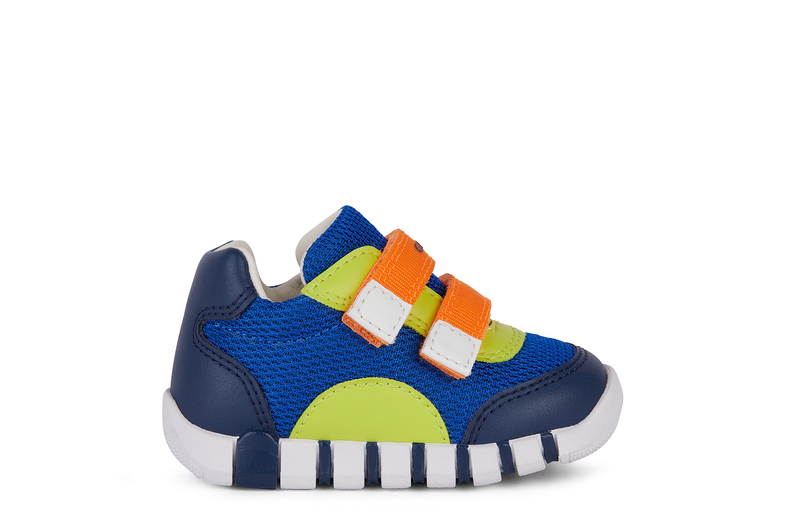 Geox Iupidoo Boys Velcro Trainer Royal Orange Pitter Patter Kids