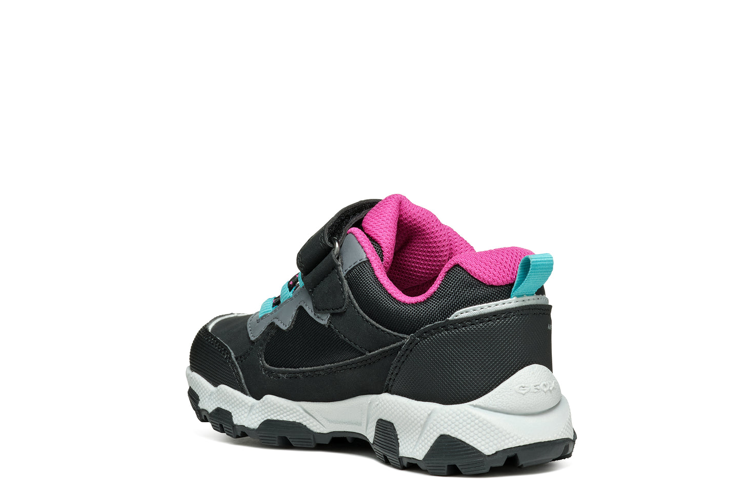 Geox | Magnetar Girl | J464LA | Girls Velcro Waterproof Trainer | Black/ Pink