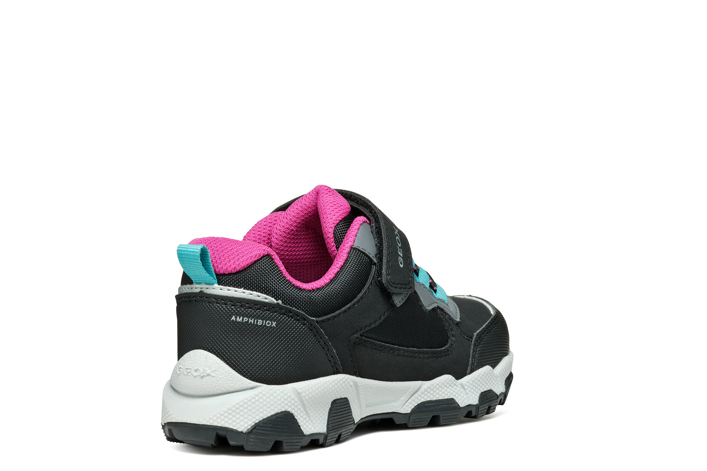 Geox | Magnetar Girl | J464LA | Girls Velcro Waterproof Trainer | Black/ Pink