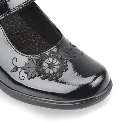 Start-Rite | Wish | Girls Velcro School Shoe | Black Patent