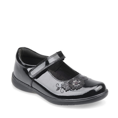 Start-Rite | Wish | Girls Velcro School Shoe | Black Patent