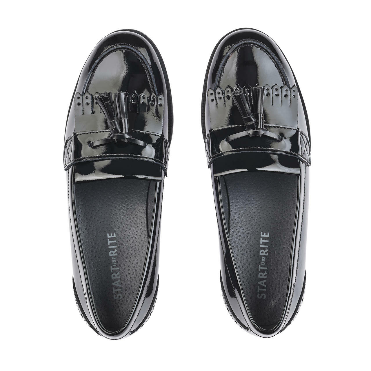 Start-Rite | Sketch | Senior Girls Slip On Loafer School Shoe | Black Patent Leather