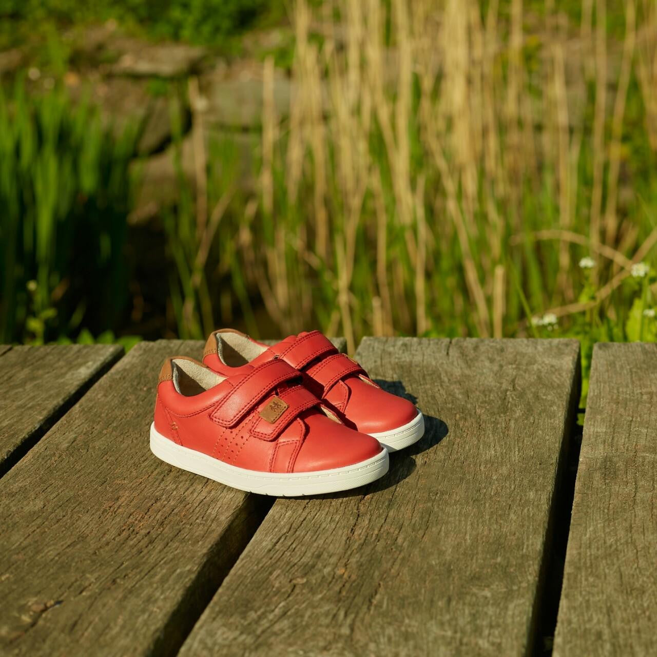 Red leather casual sales shoes